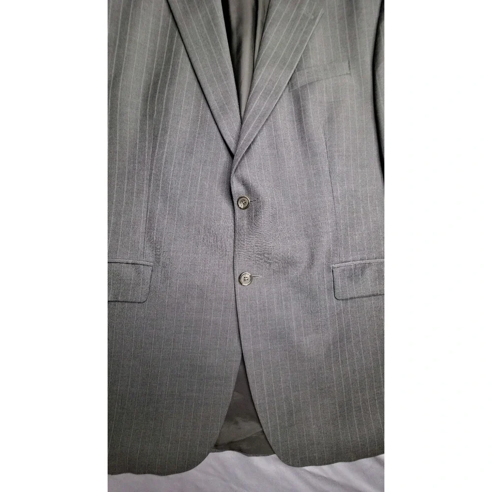 Lauren Ralph Lauren Men's Grey Pinstripe Suit‎ Jacket Blazer 46XL 100% Wool...